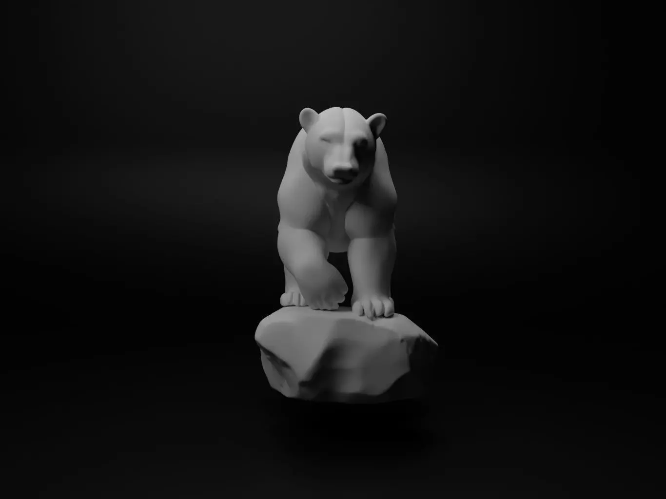 Polar bear Animal Figure 3D print model_0