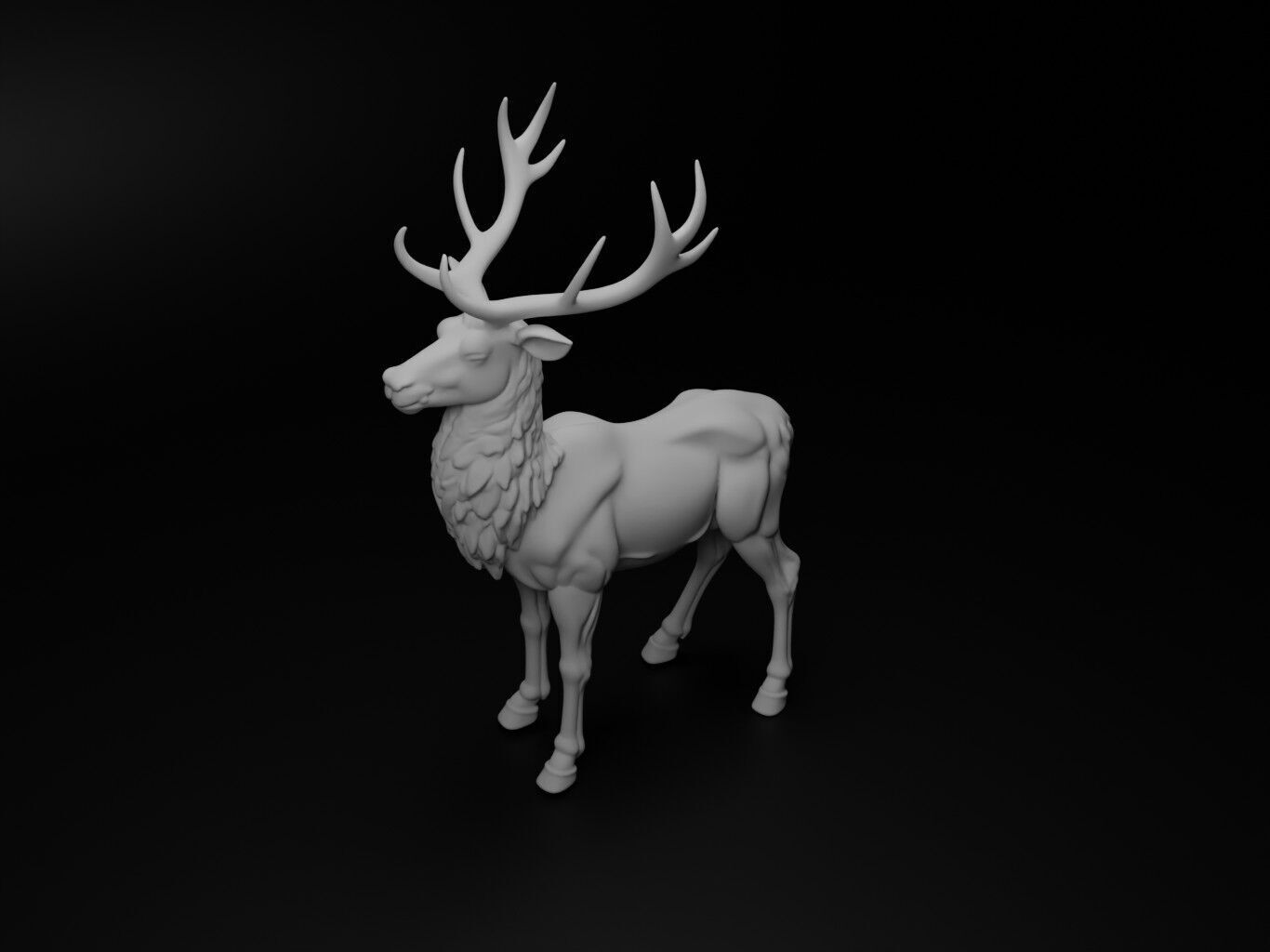 Reindeer Animal Figure 3D print model_2