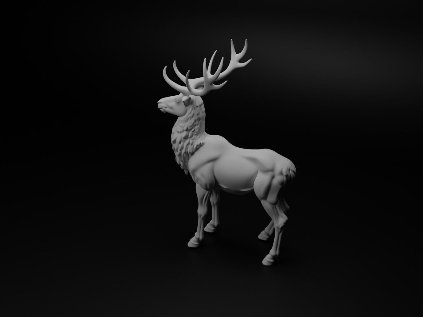 Reindeer Animal Figure 3D print model_1