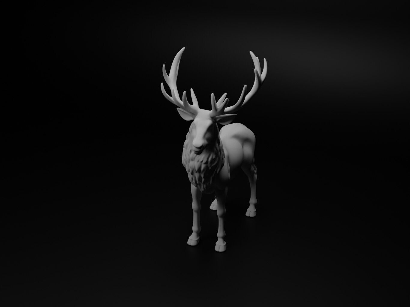 Reindeer Animal Figure 3D print model_1