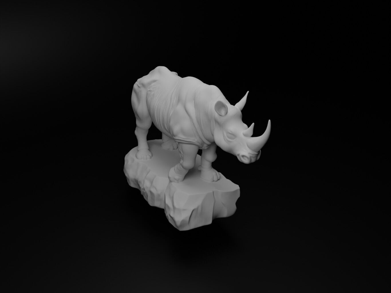 Rhinoceros Animal Figure 3D print model_2