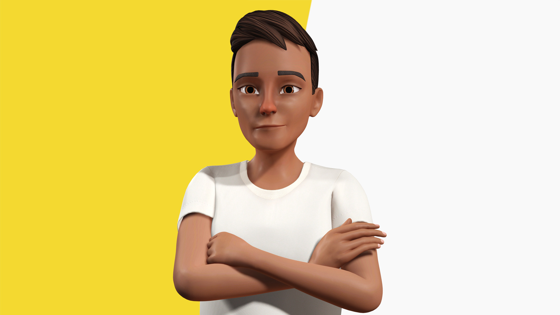 Relaxed and Cool Look Stylized 3D Young Male Character Low-poly 3D model_3