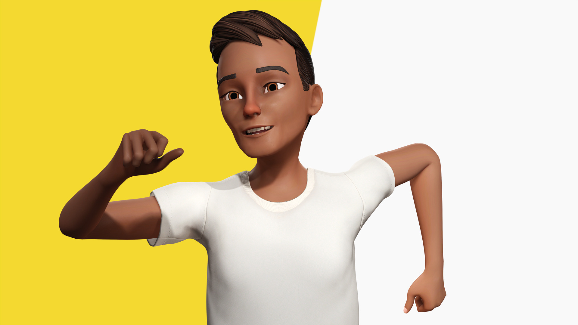Relaxed and Cool Look Stylized 3D Young Male Character Low-poly 3D model_1