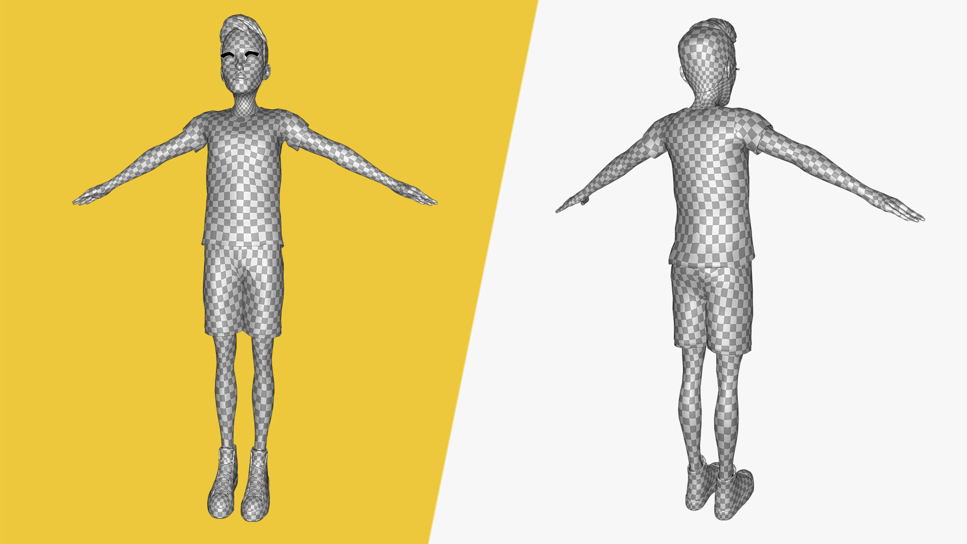 Relaxed and Cool Look Stylized 3D Young Male Character Low-poly 3D model_25