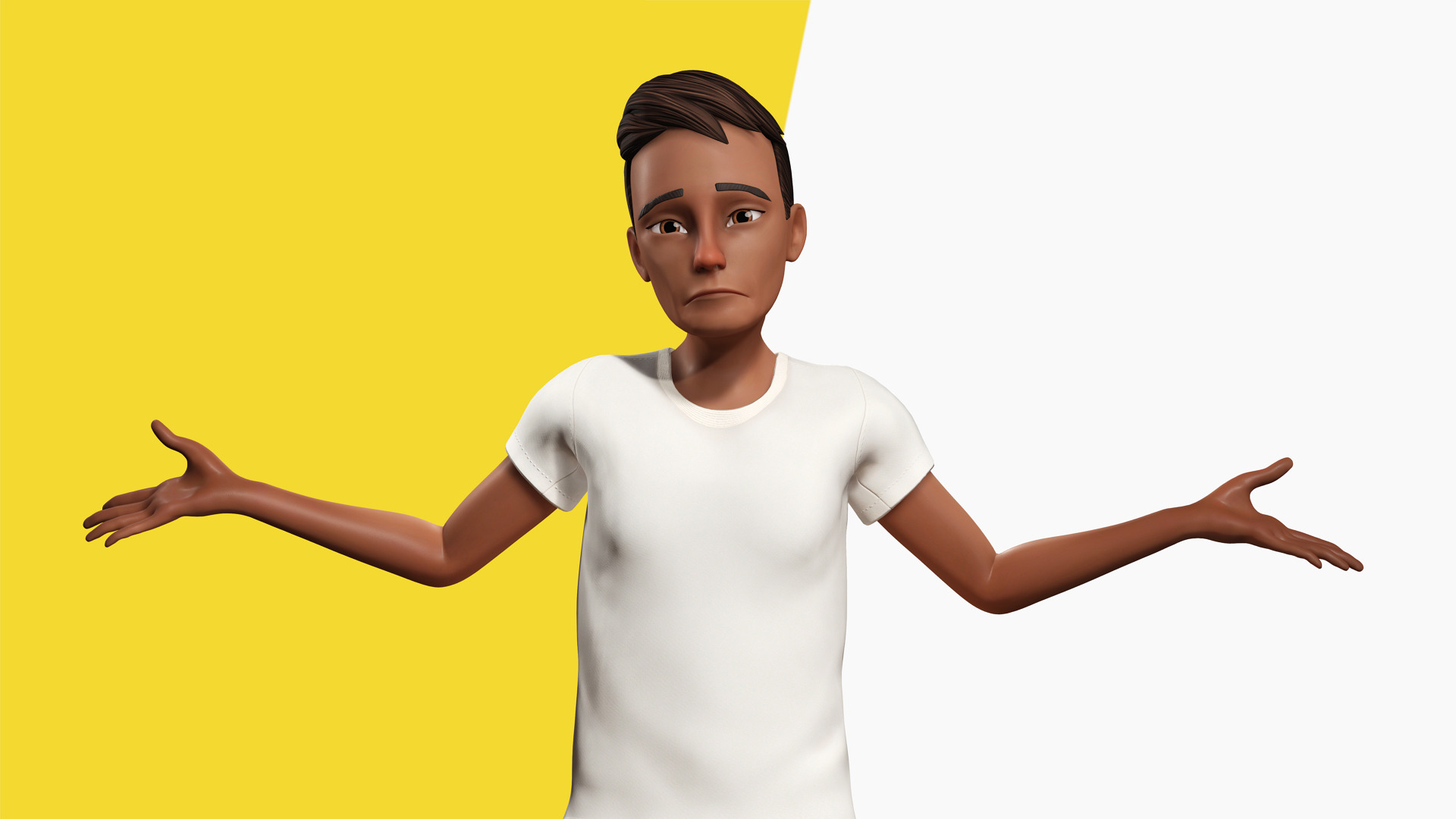 Relaxed and Cool Look Stylized 3D Young Male Character Low-poly 3D model_2