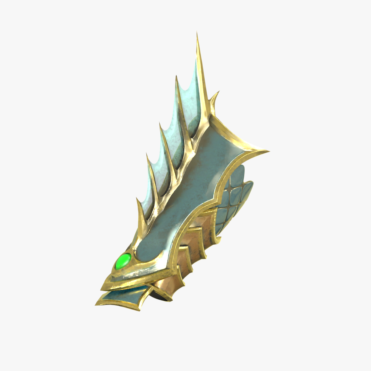 Poseidon The Sea King Rigged Low-poly 3D model_19