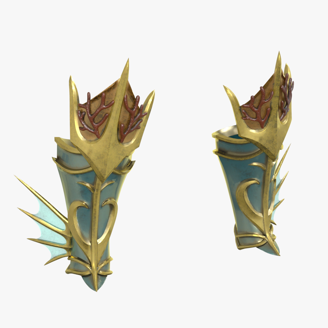 Poseidon The Sea King Rigged Low-poly 3D model_15