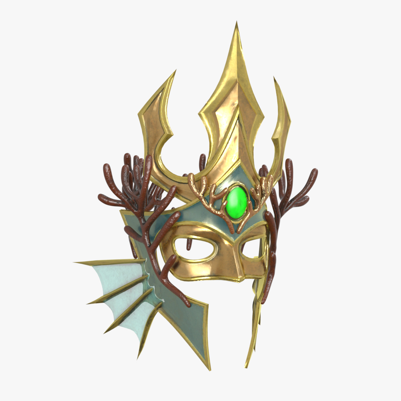 Poseidon The Sea King Rigged Low-poly 3D model_17