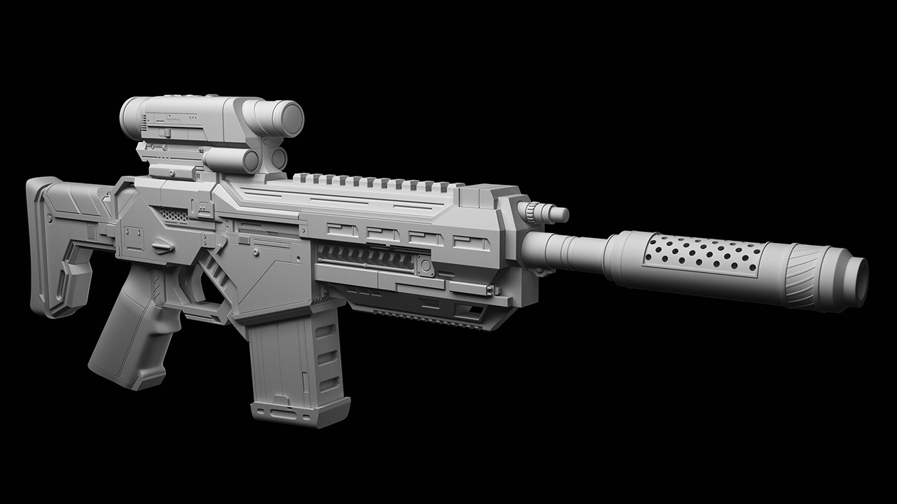 AX-7 Assault Rifle 3D model_4