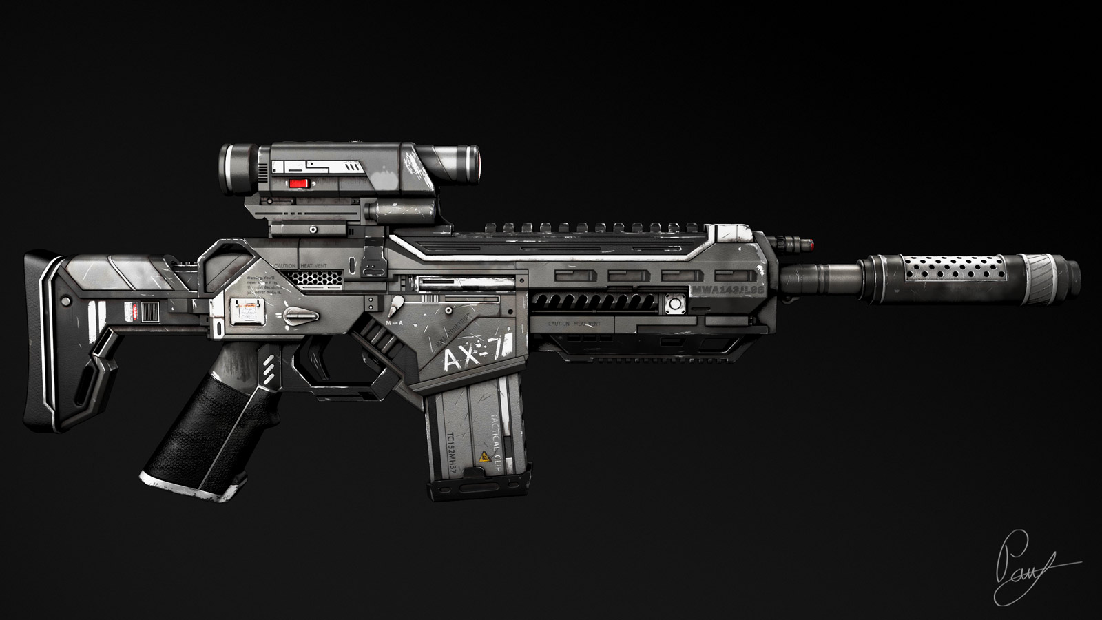 AX-7 Assault Rifle 3D model_2