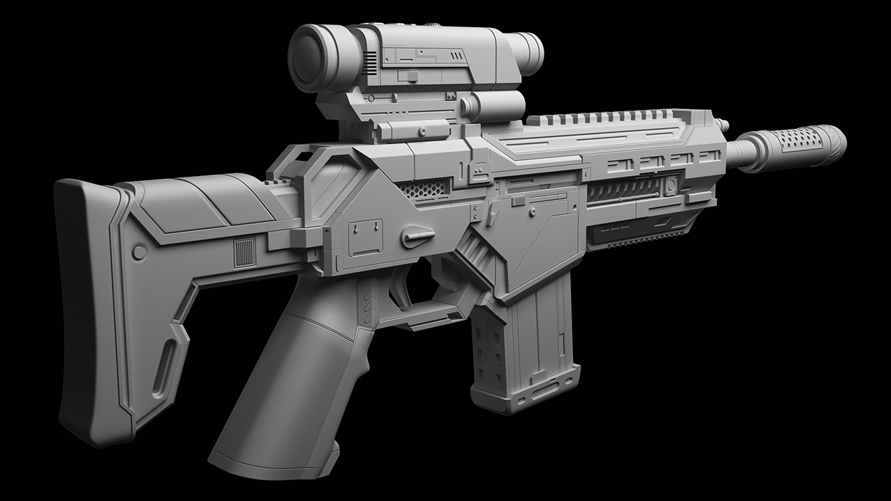 AX-7 Assault Rifle 3D model_5