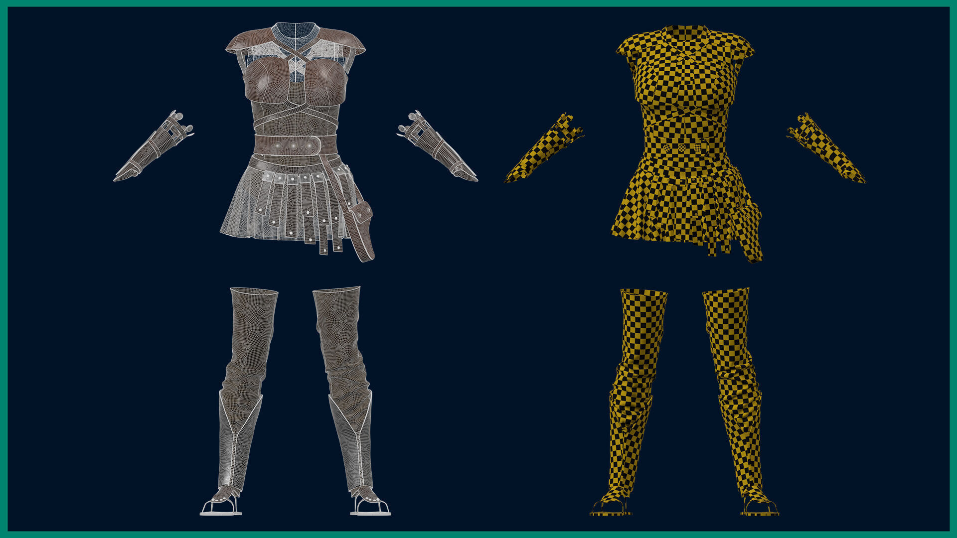 female warrior outfit with texture-vol2 3D model_7