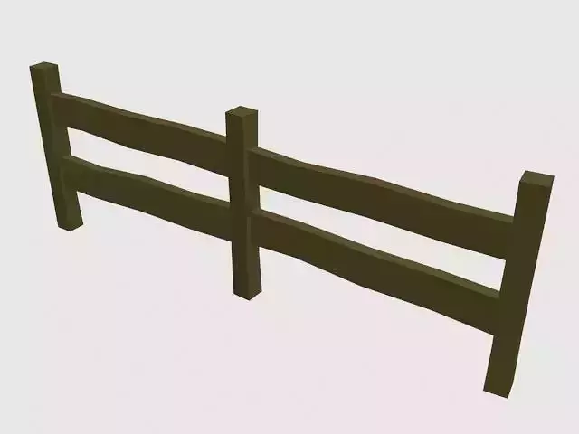 LowPoly Fence wooden Free low-poly 3D model