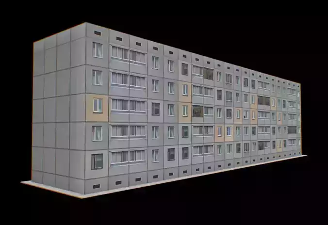 P0040 Panel prefabricated house Low-poly 3D model