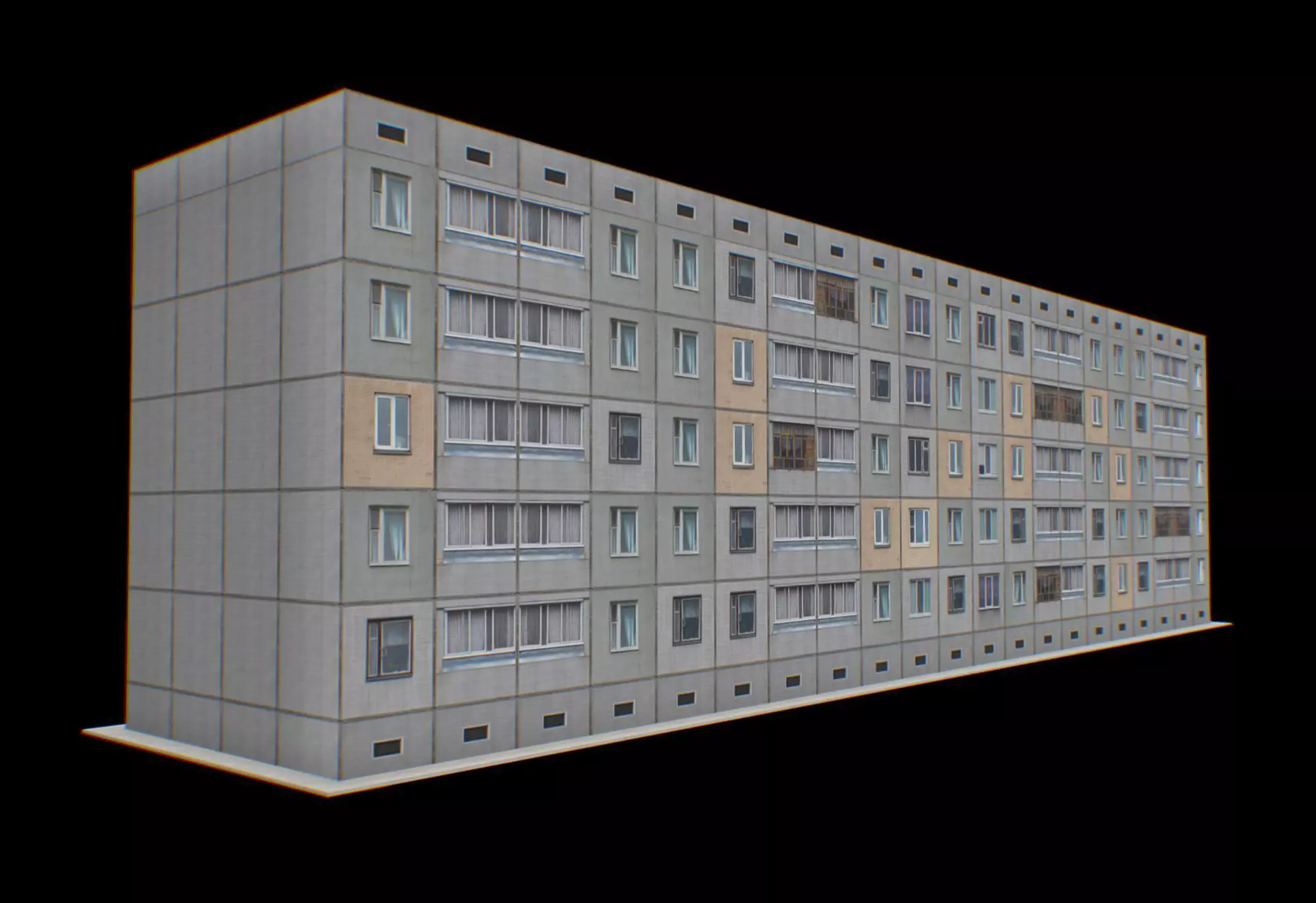 P0040 Panel prefabricated house Low-poly 3D model_0