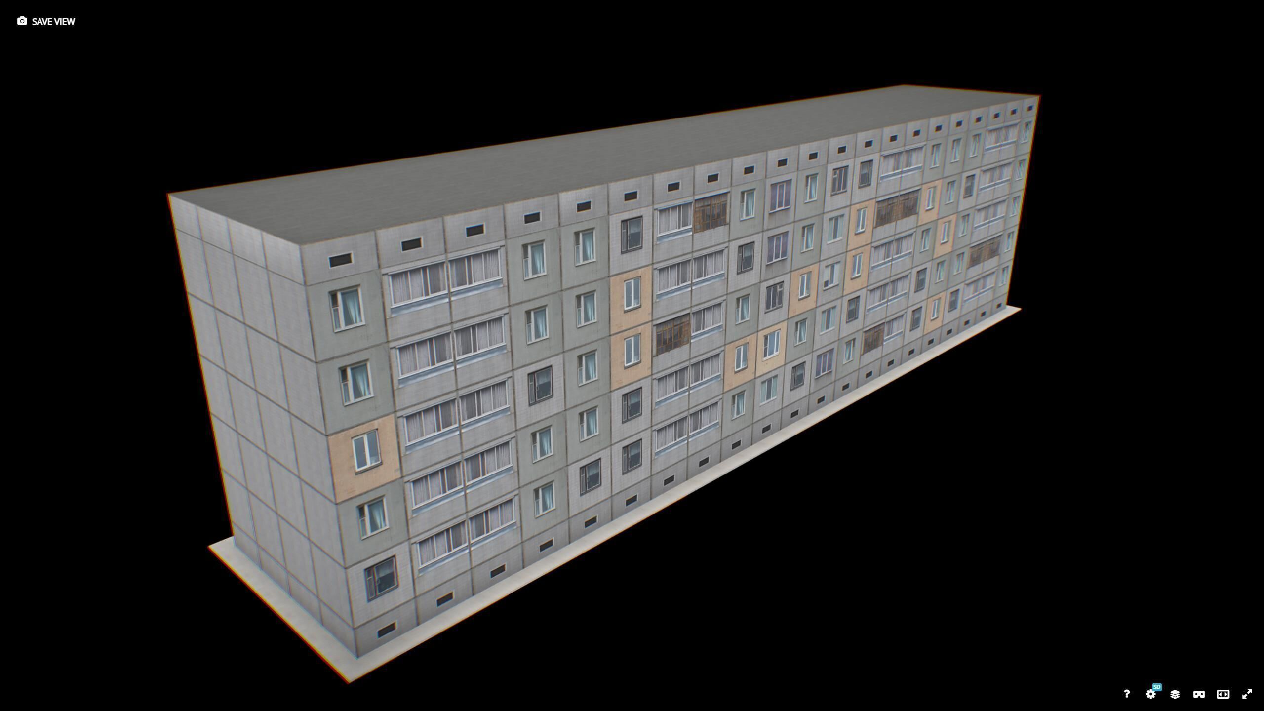 P0040 Panel prefabricated house Low-poly 3D model_6