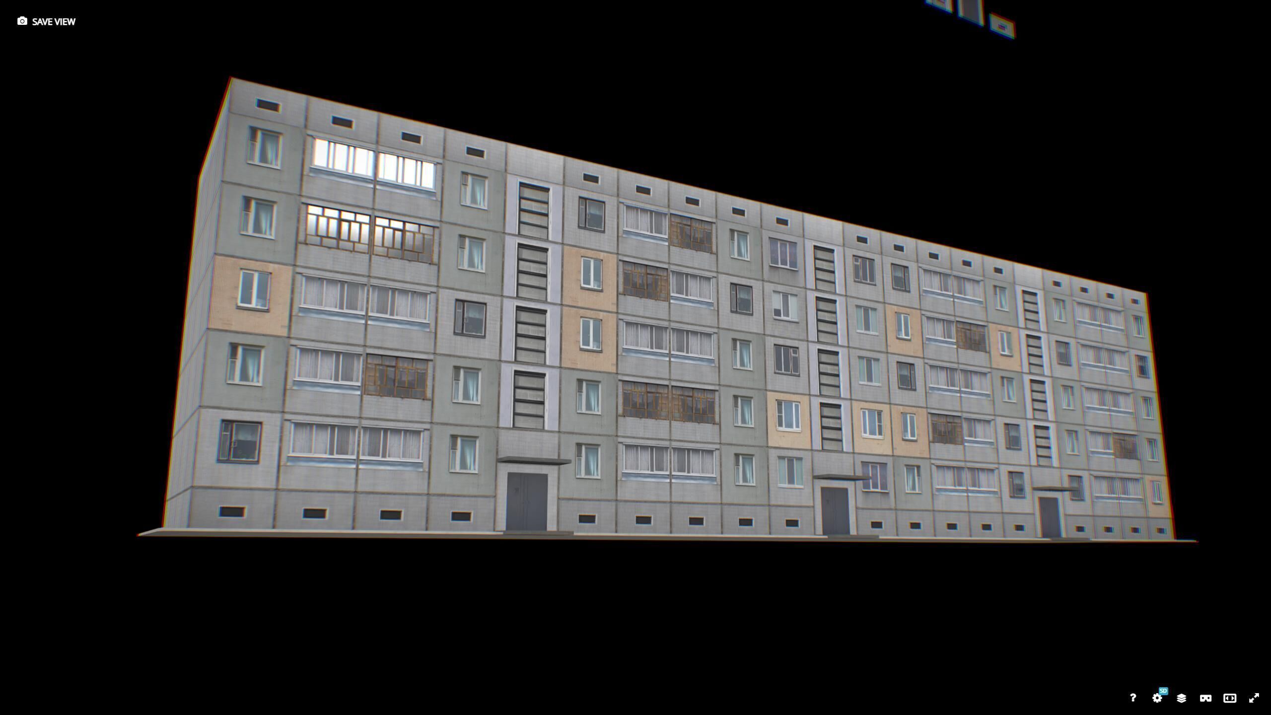 P0040 Panel prefabricated house Low-poly 3D model_1