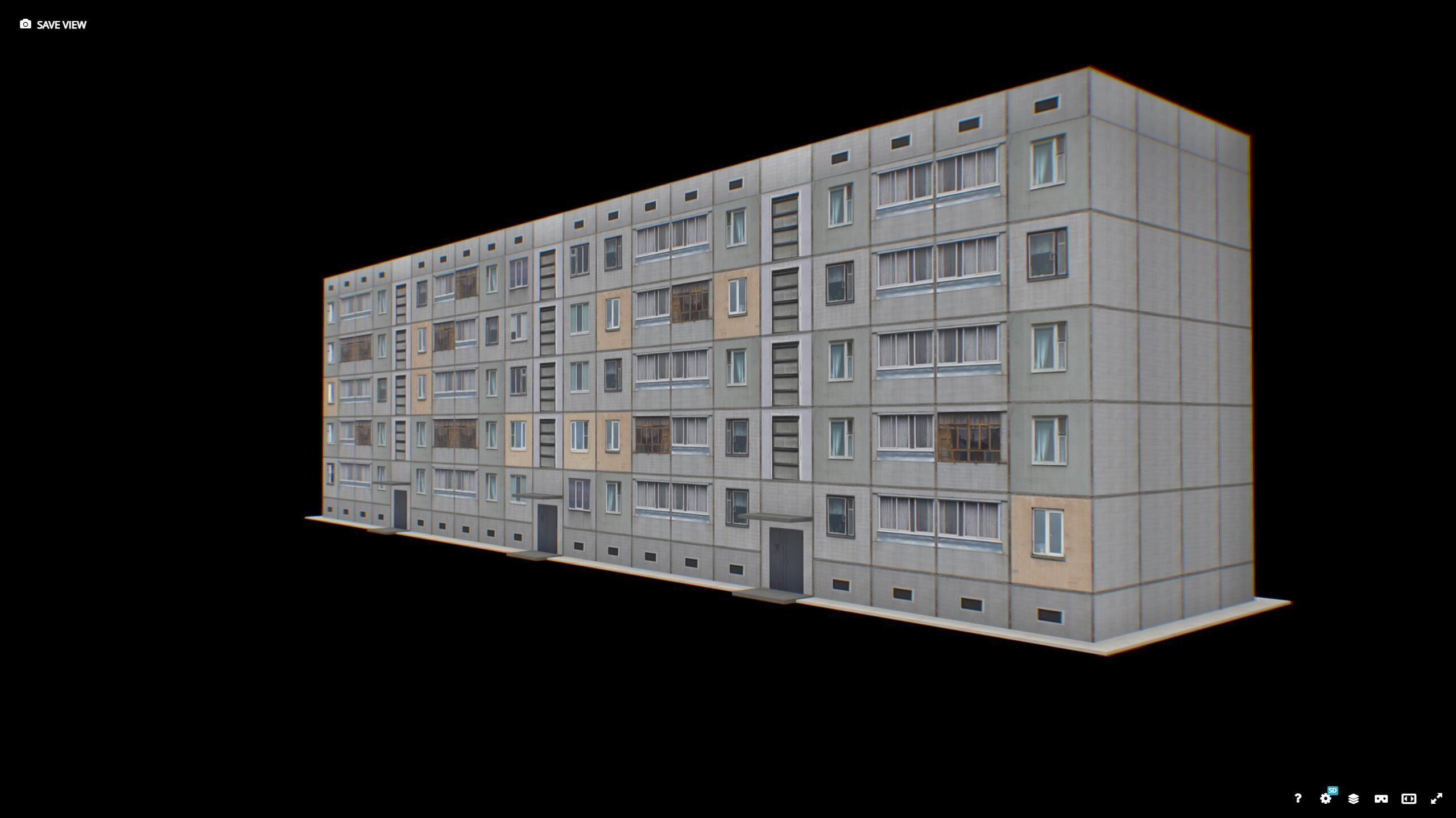 P0040 Panel prefabricated house Low-poly 3D model_2