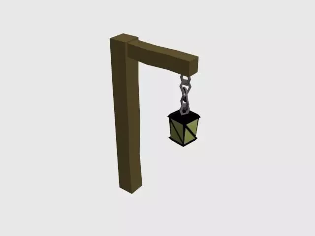 LowPoly Lantern Post Free low-poly 3D model_0