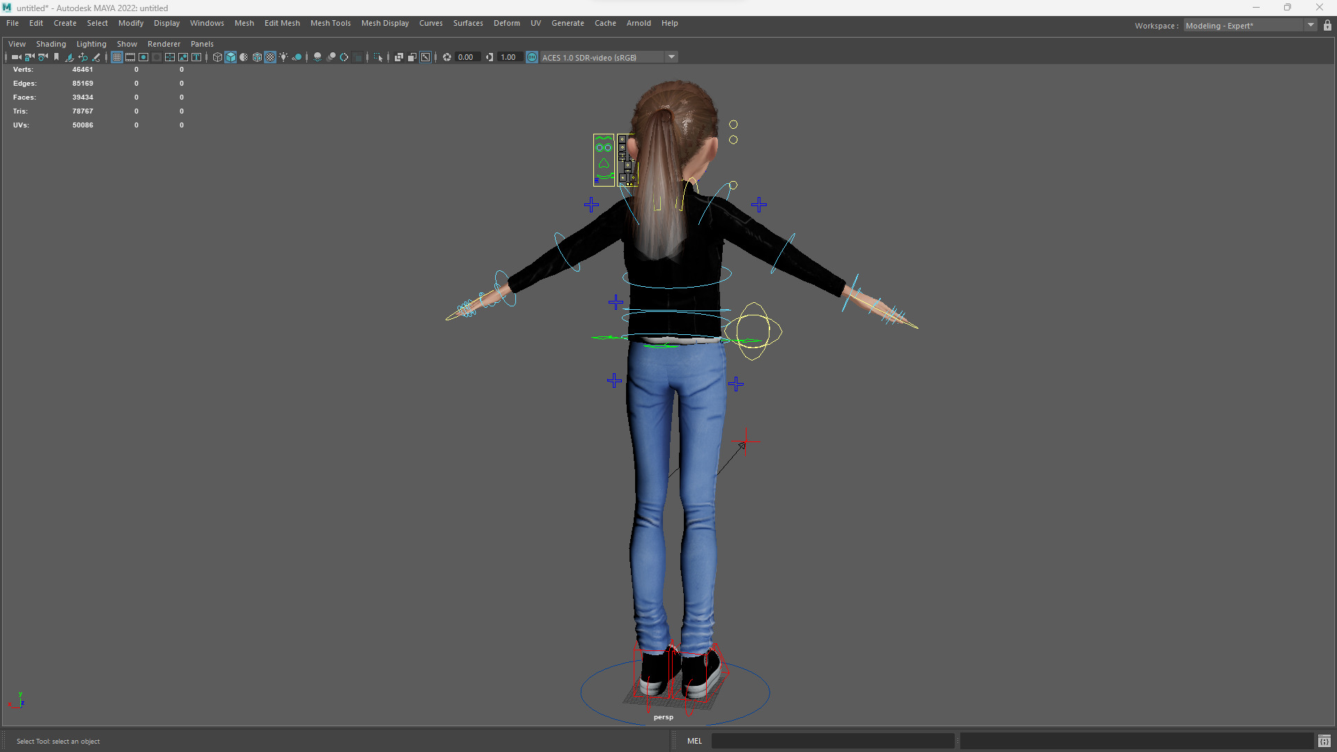 Trendy Girl with Leather Jacket Stylized 3D Female Character Low-poly 3D model_20