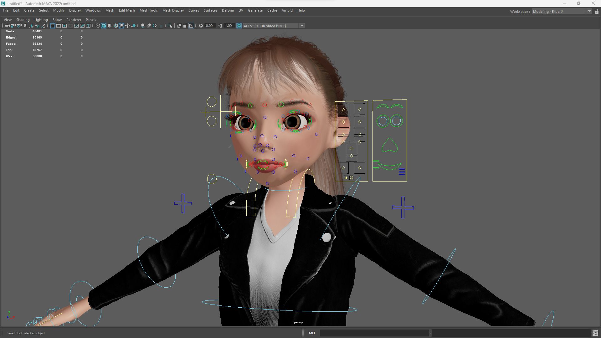 Trendy Girl with Leather Jacket Stylized 3D Female Character Low-poly 3D model_18