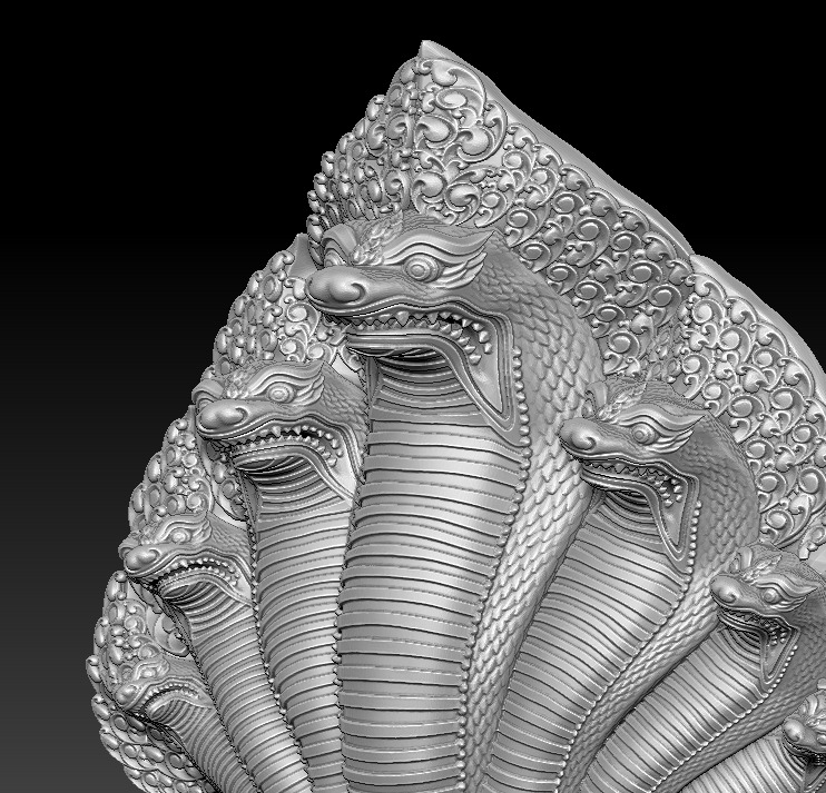 Angkor Naga snake statue Dragon Cambodia Naga 3D print model  3D print model_6