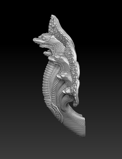Angkor Naga snake statue Dragon Cambodia Naga 3D print model  3D print model_3