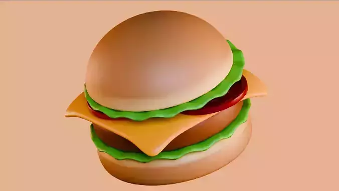 Burger stylization Low-poly 3D model