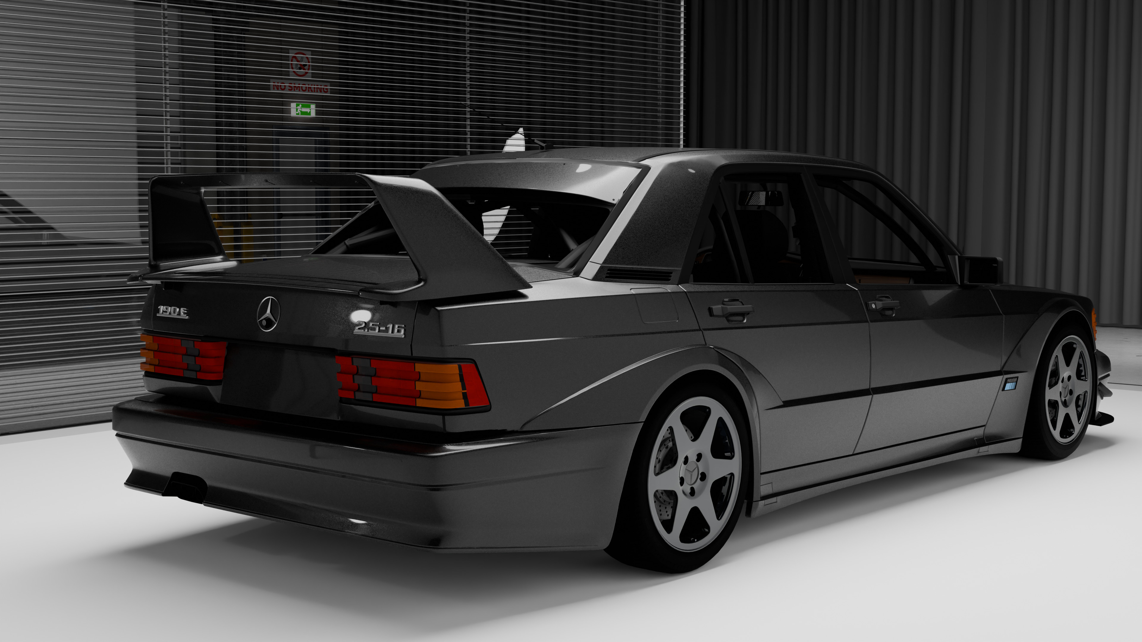 Mercedes Benz 190E   Evolution II Low-poly 3D model_7