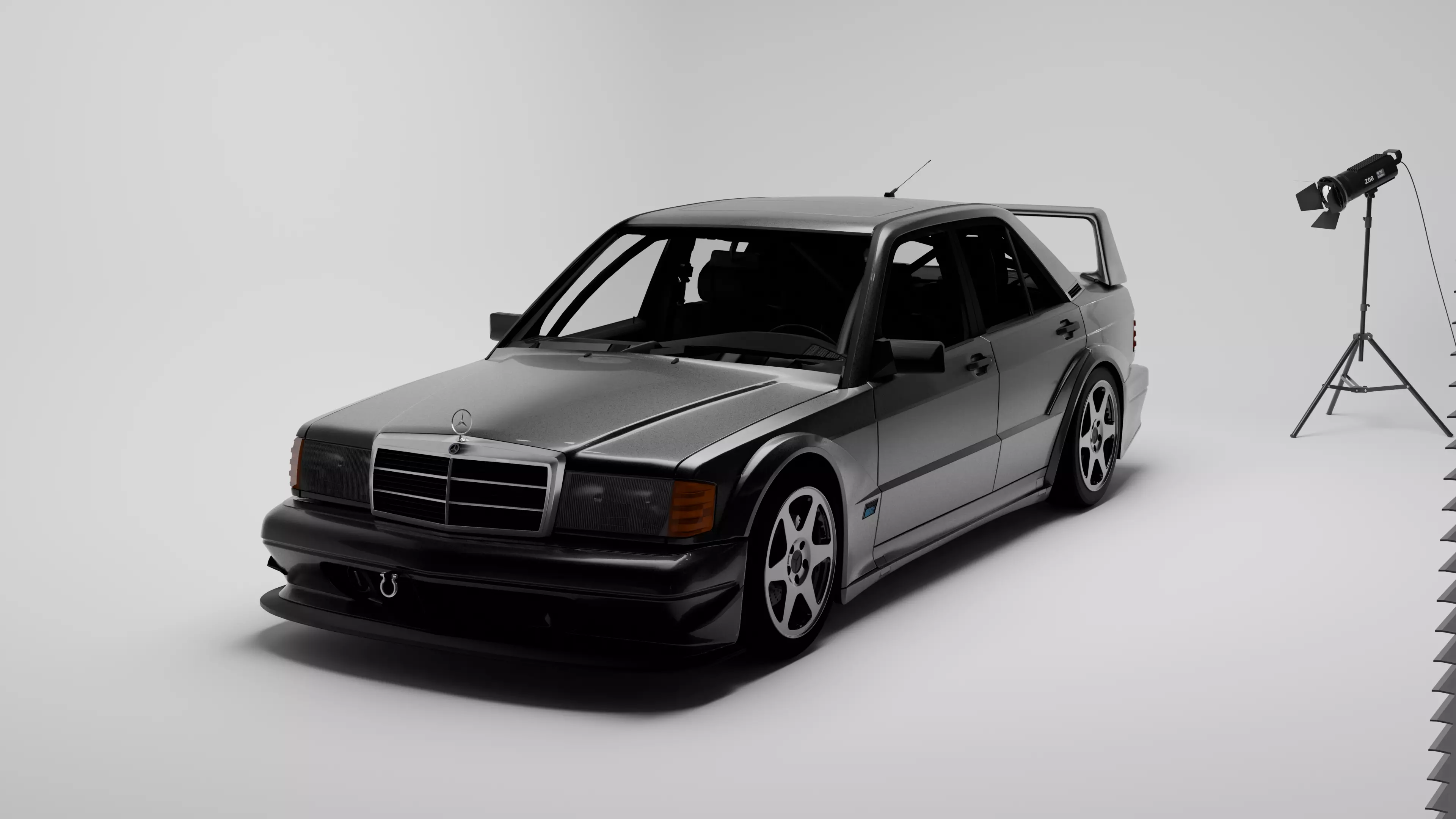 Mercedes Benz 190E   Evolution II Low-poly 3D model_0