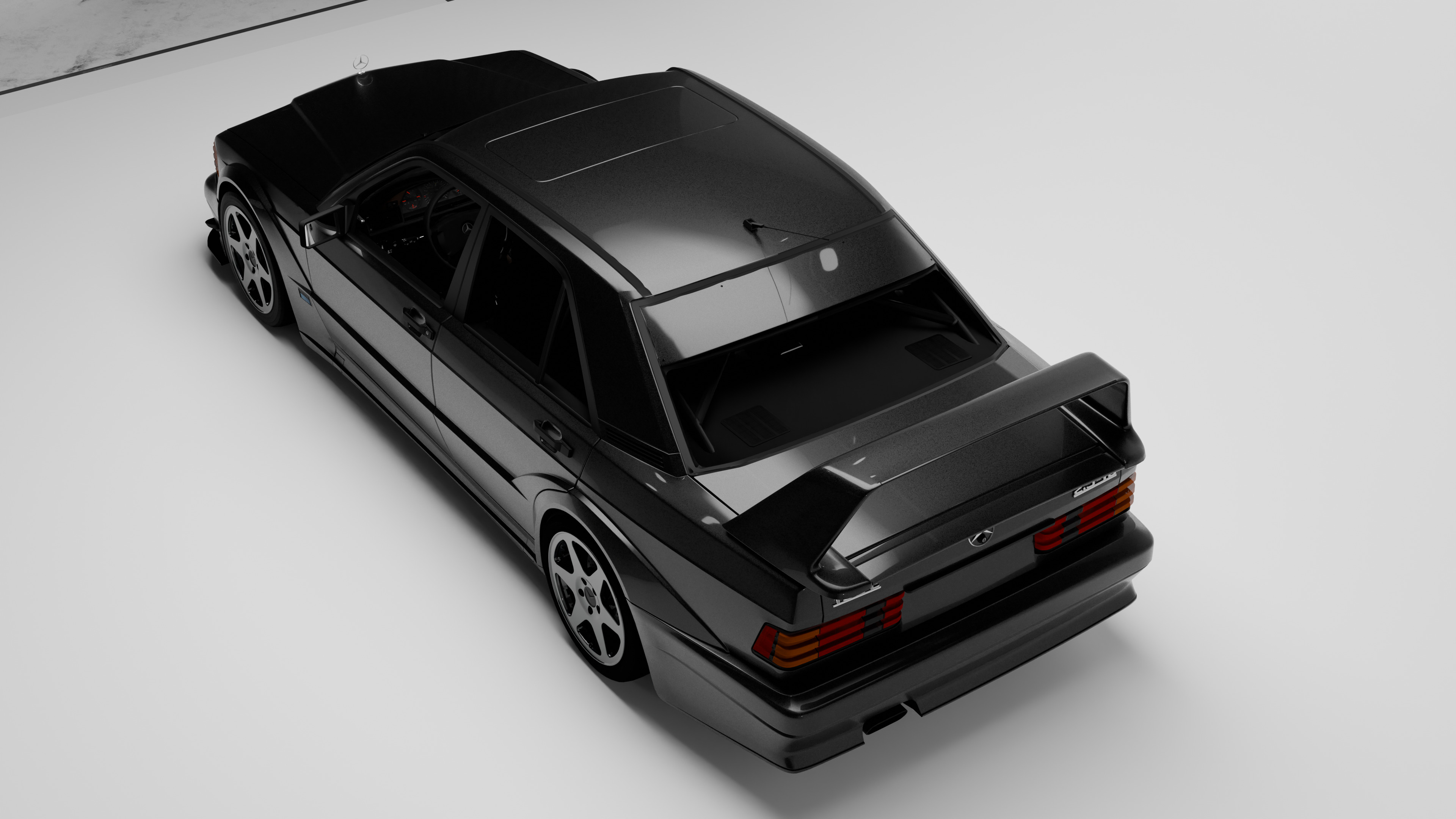 Mercedes Benz 190E   Evolution II Low-poly 3D model_9