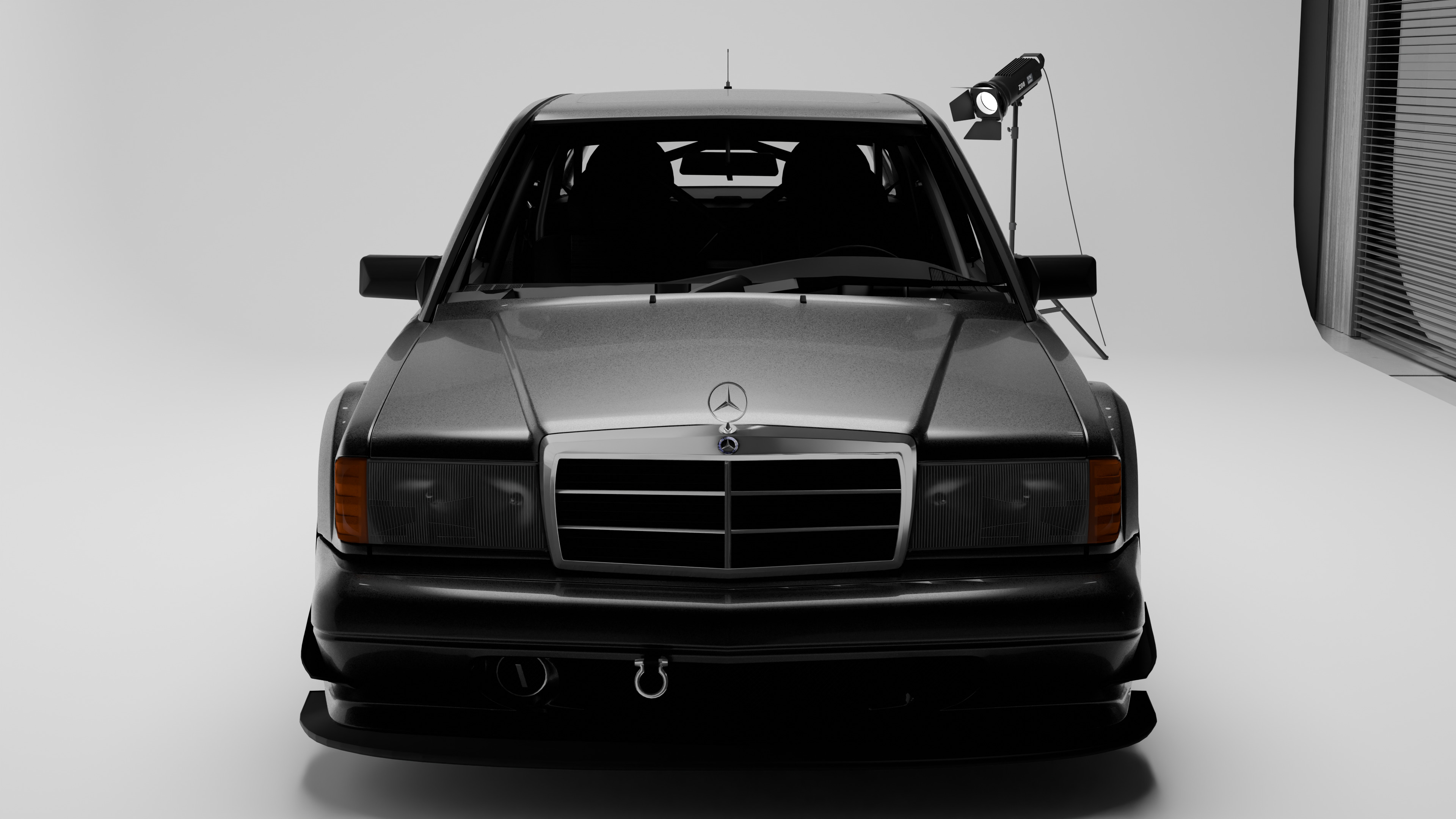 Mercedes Benz 190E   Evolution II Low-poly 3D model_4