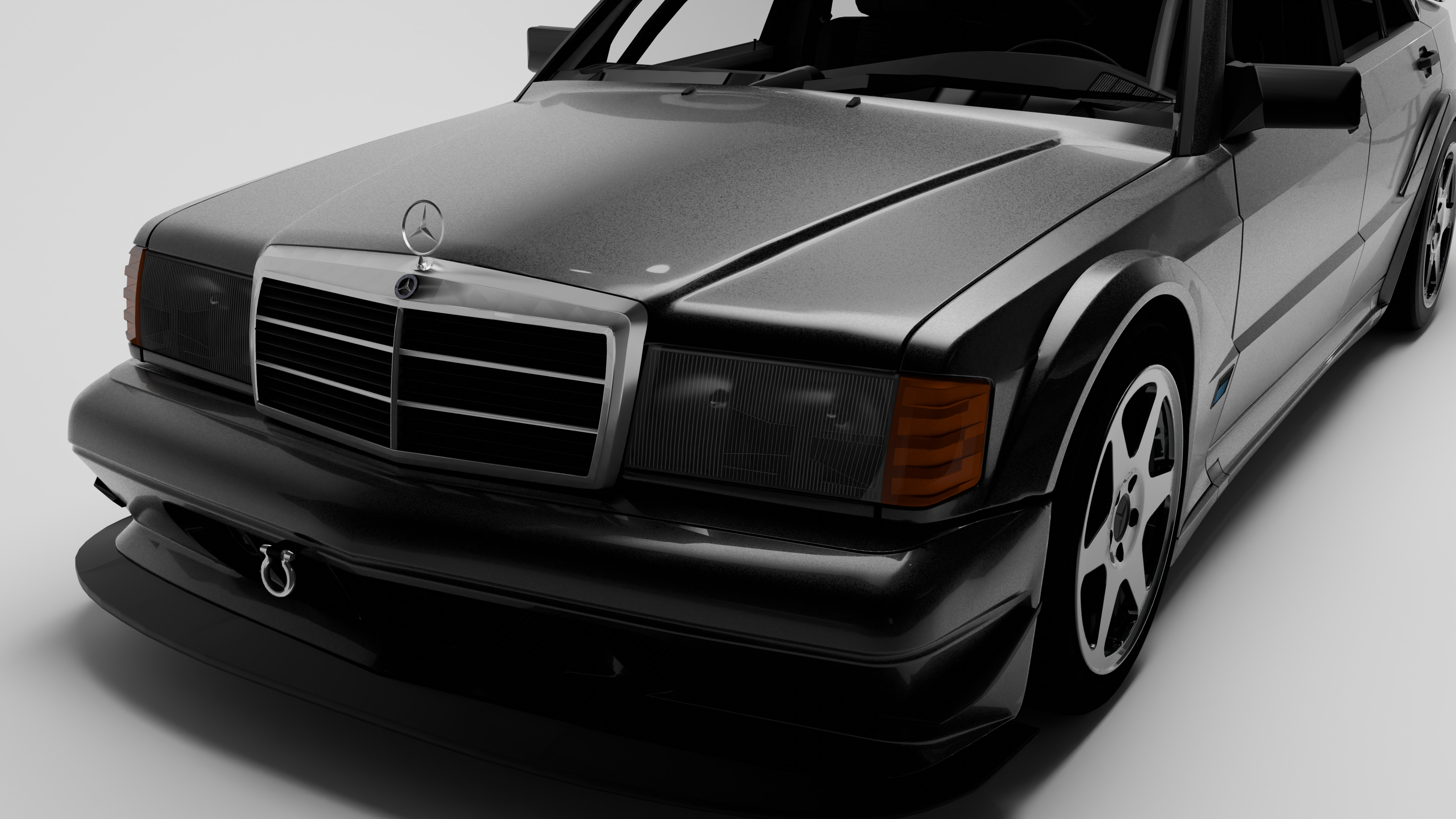 Mercedes Benz 190E   Evolution II Low-poly 3D model_1