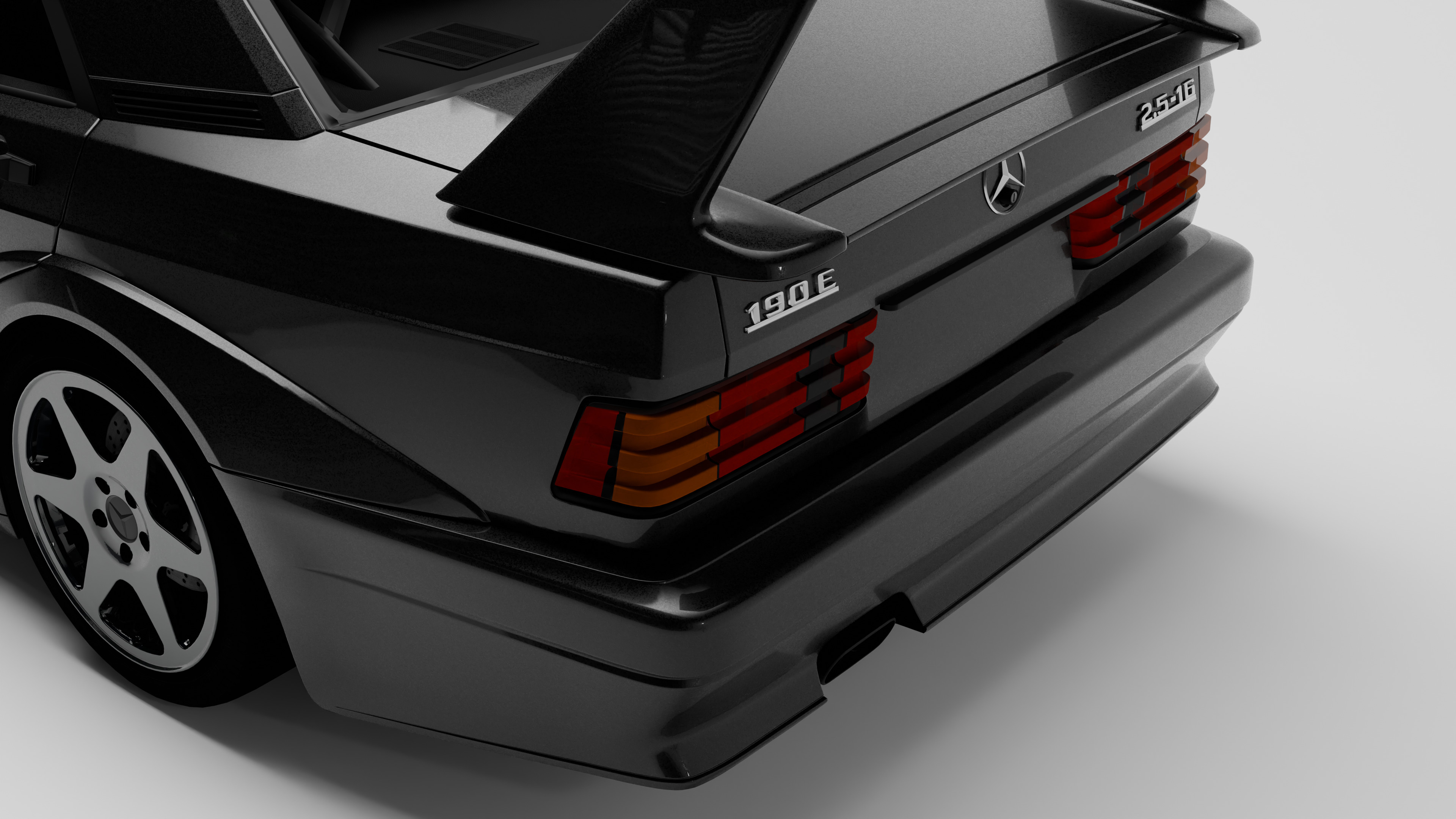 Mercedes Benz 190E   Evolution II Low-poly 3D model_14