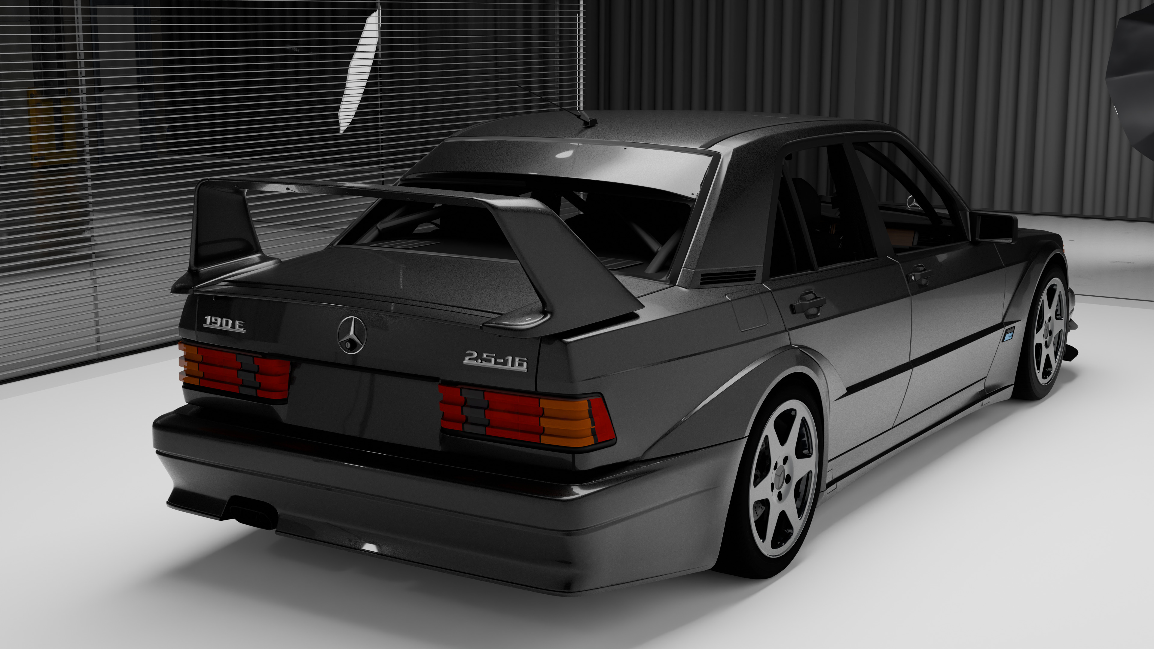 Mercedes Benz 190E   Evolution II Low-poly 3D model_2