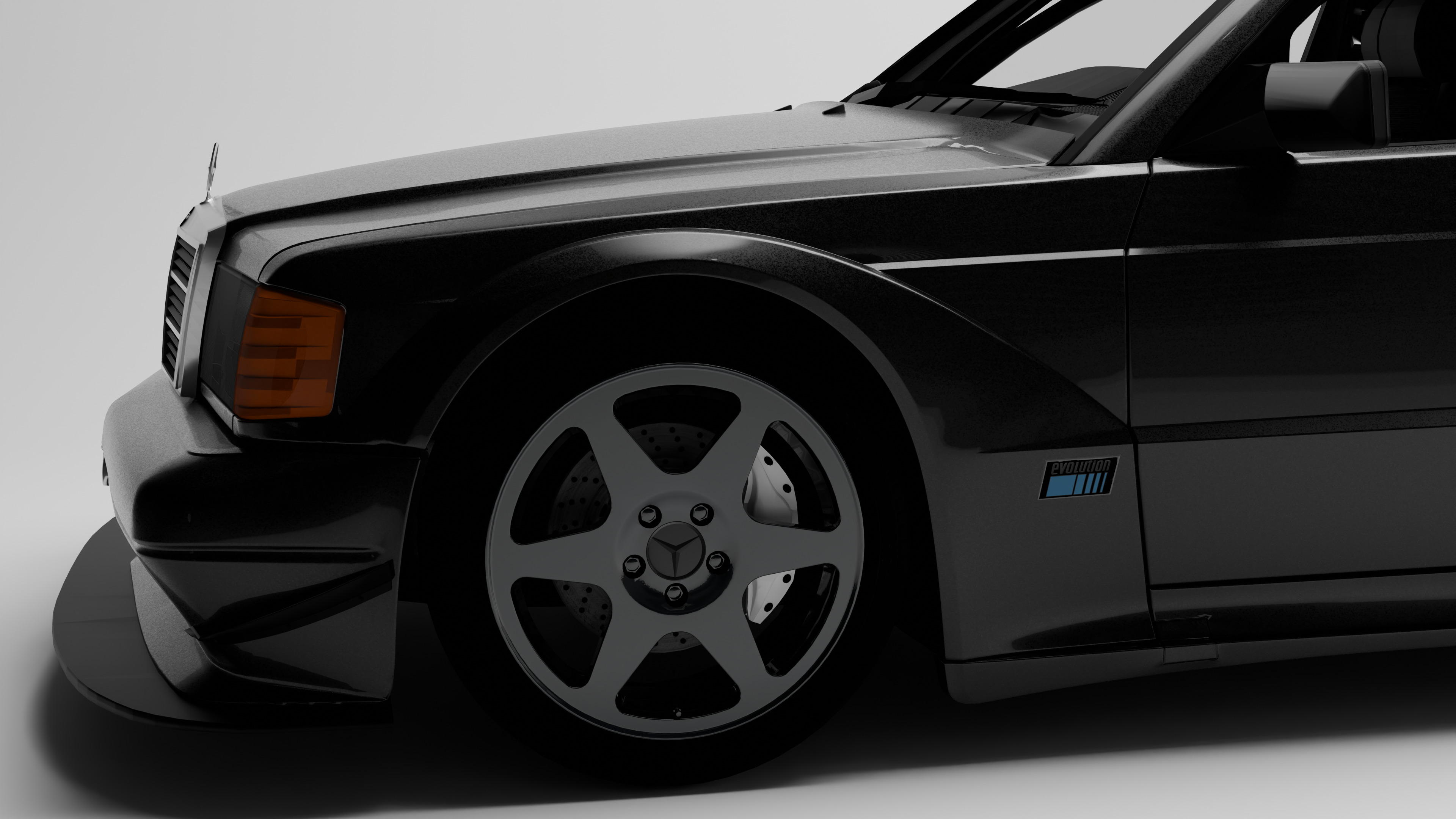 Mercedes Benz 190E   Evolution II Low-poly 3D model_12