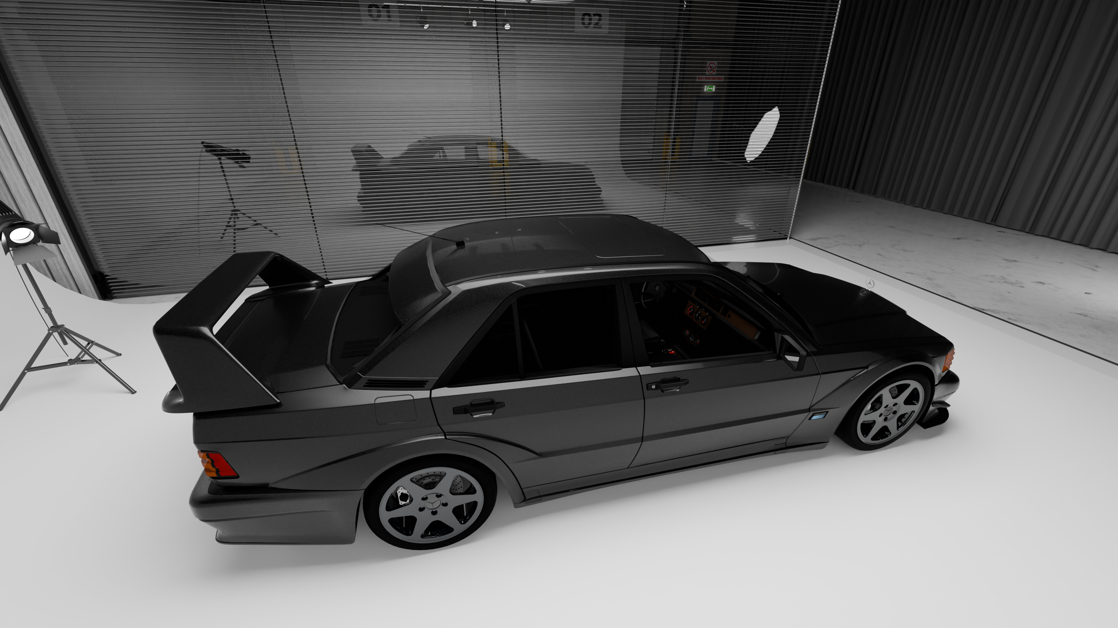 Mercedes Benz 190E   Evolution II Low-poly 3D model_13