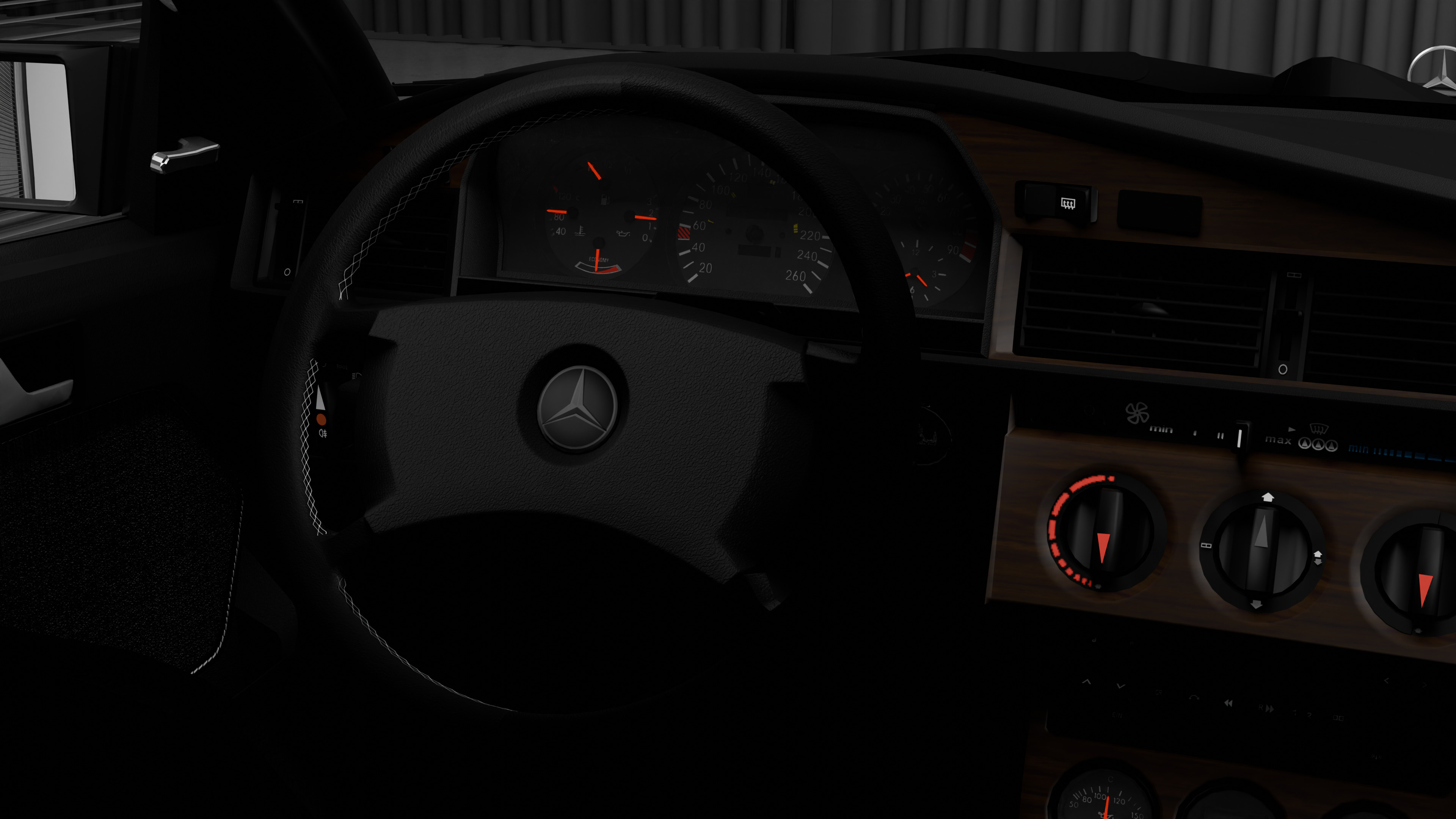 Mercedes Benz 190E   Evolution II Low-poly 3D model_16