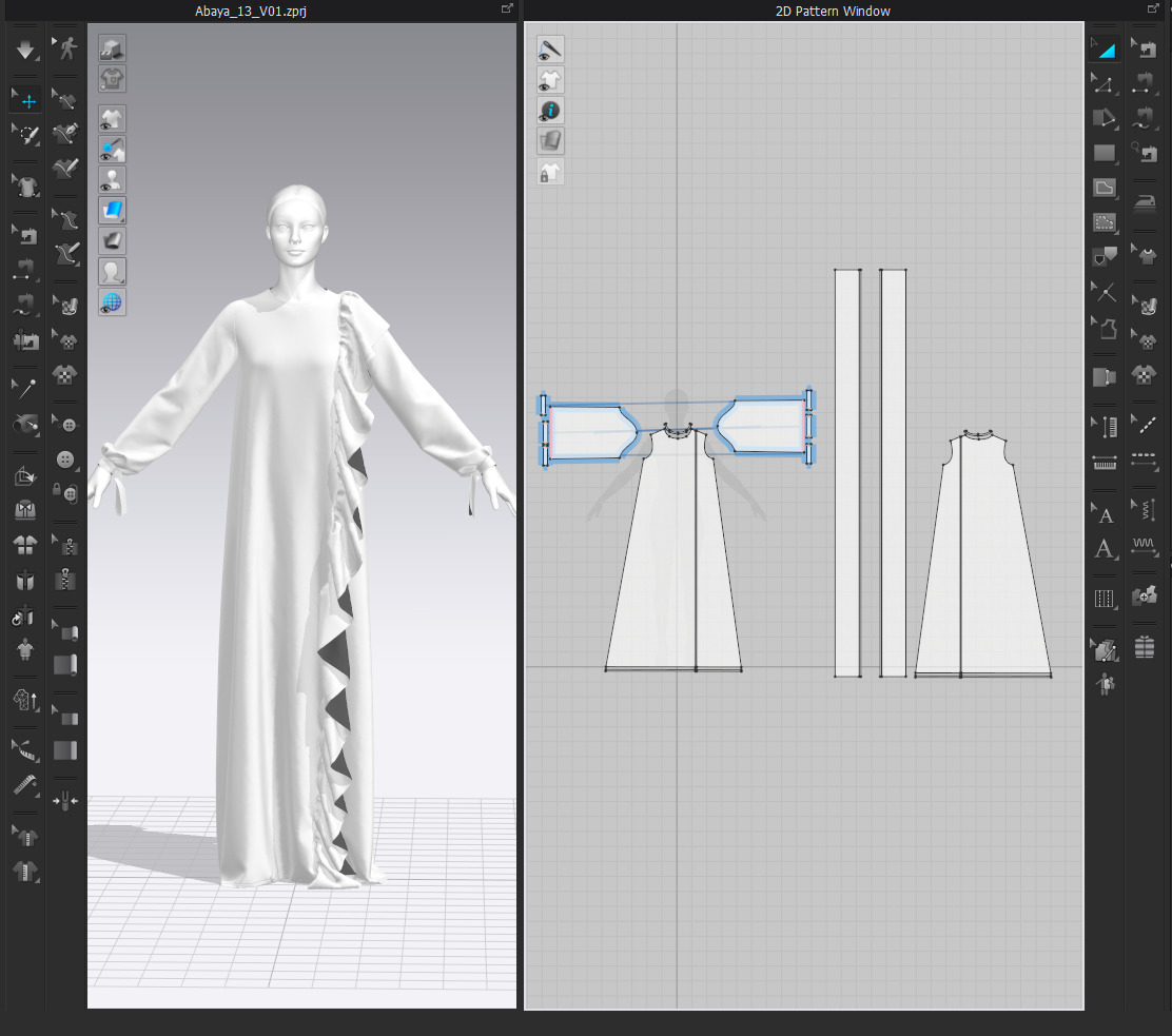 Dress V13 Walk Cycle Animation Clo Marvelous Designer Project 3D model_15