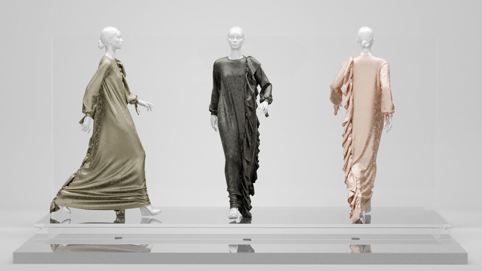 Dress V13 Walk Cycle Animation Clo Marvelous Designer Project 3D model_4