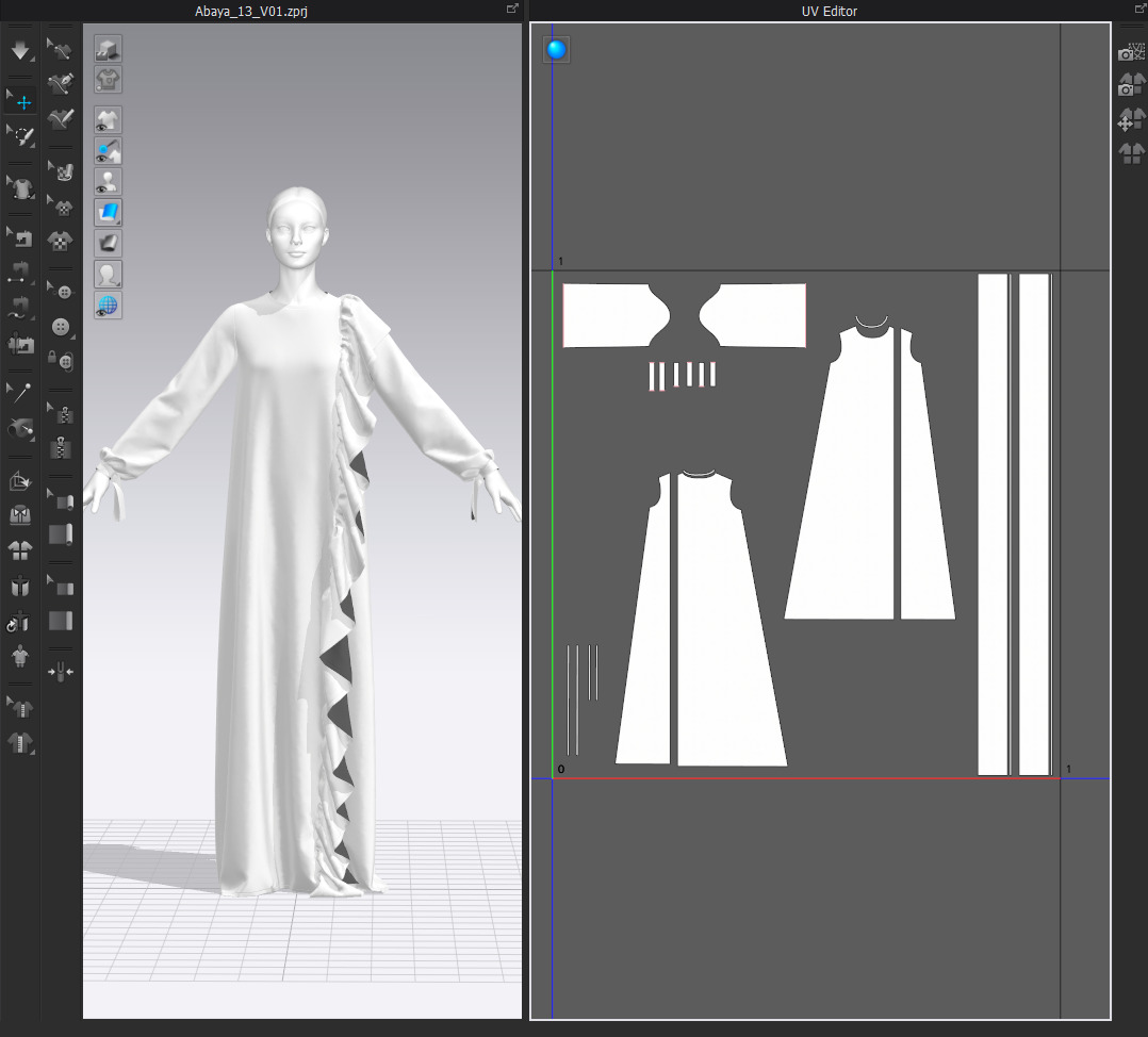 Dress V13 Walk Cycle Animation Clo Marvelous Designer Project 3D model_14