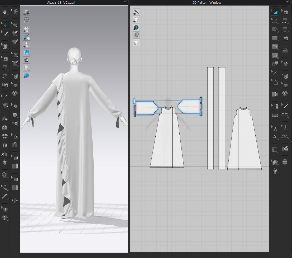 Dress V13 Walk Cycle Animation Clo Marvelous Designer Project 3D model_18