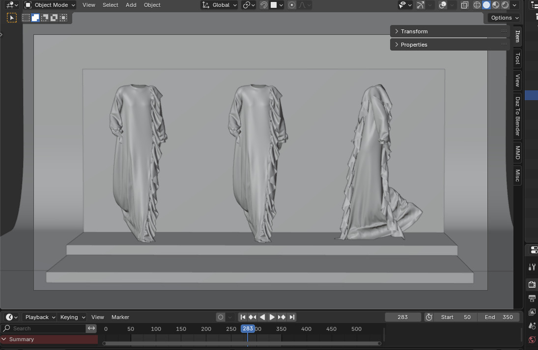 Dress V13 Walk Cycle Animation Clo Marvelous Designer Project 3D model_23