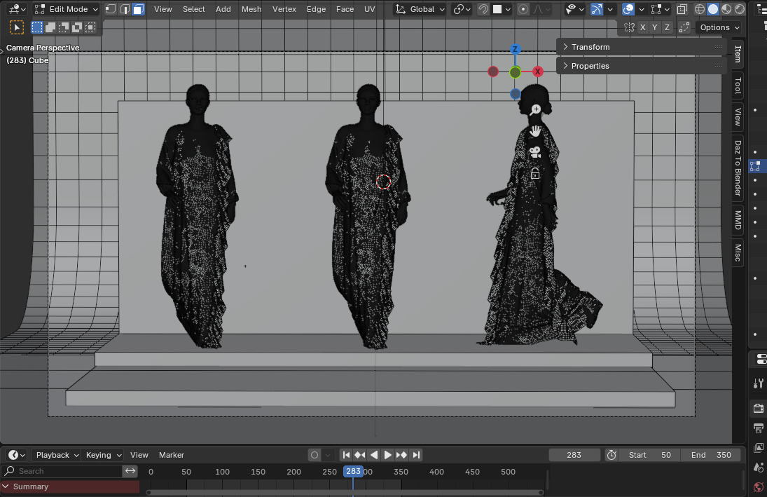 Dress V13 Walk Cycle Animation Clo Marvelous Designer Project 3D model_21
