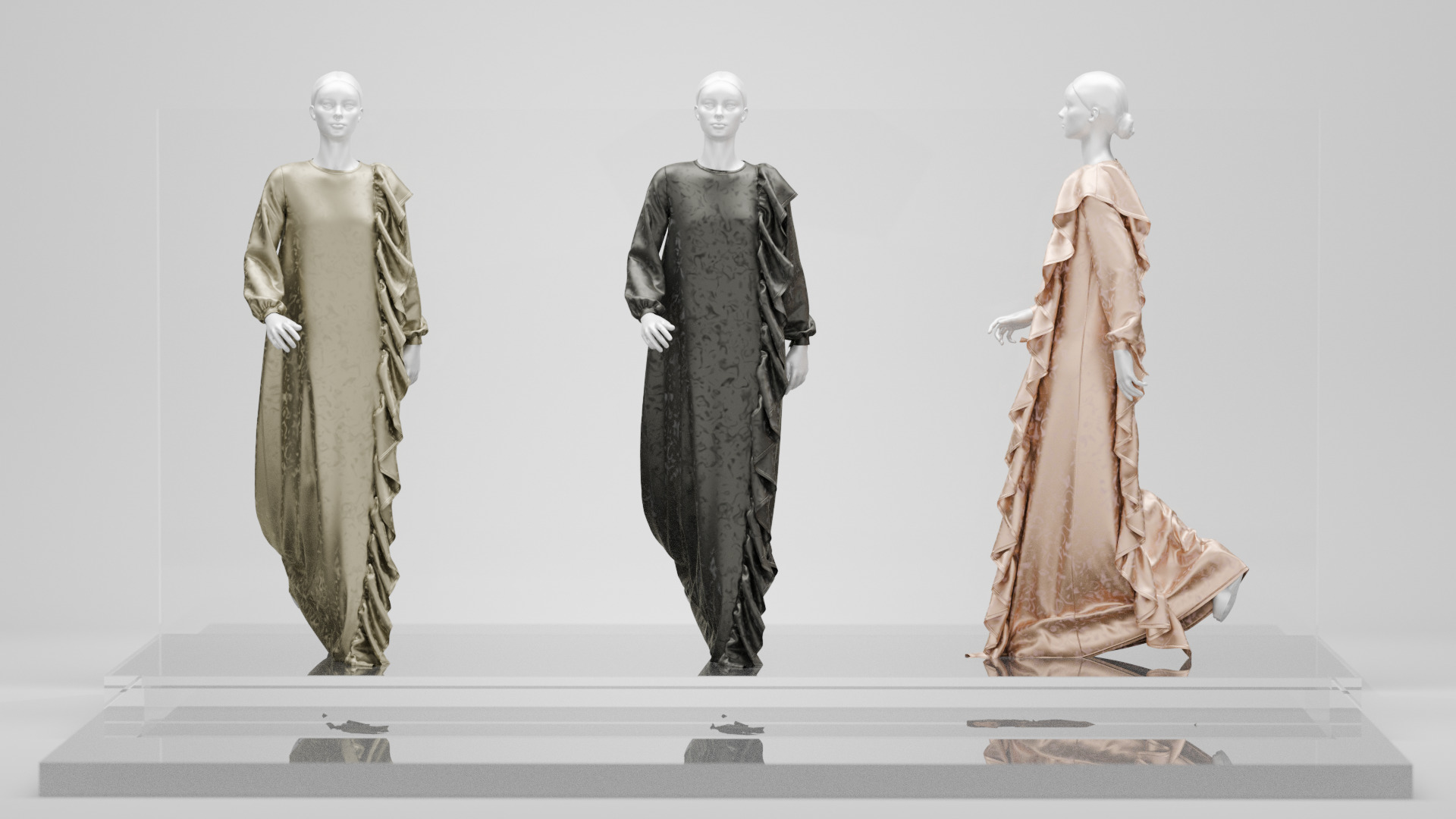 Dress V13 Walk Cycle Animation Clo Marvelous Designer Project 3D model_6