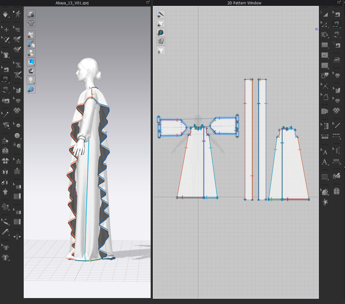 Dress V13 Walk Cycle Animation Clo Marvelous Designer Project 3D model_17
