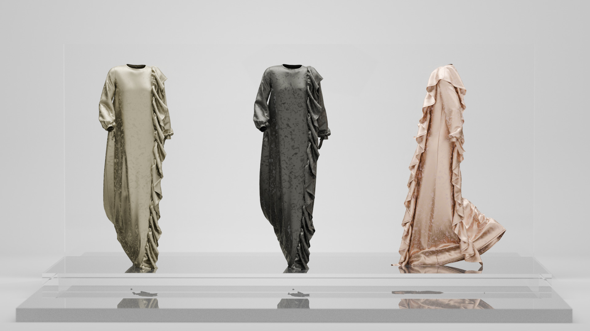 Dress V13 Walk Cycle Animation Clo Marvelous Designer Project 3D model_7