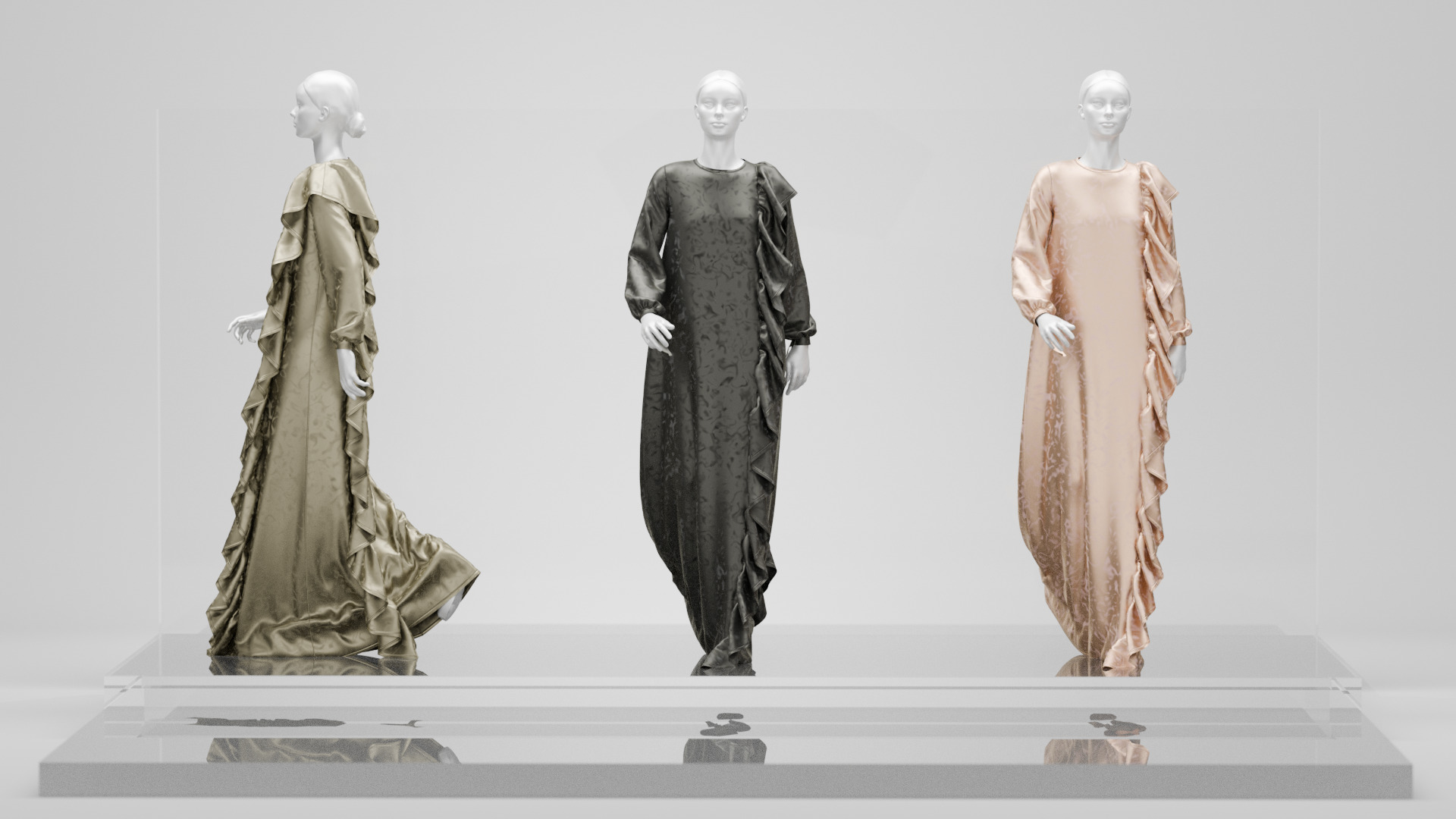 Dress V13 Walk Cycle Animation Clo Marvelous Designer Project 3D model_2