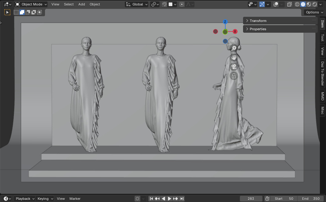 Dress V13 Walk Cycle Animation Clo Marvelous Designer Project 3D model_20