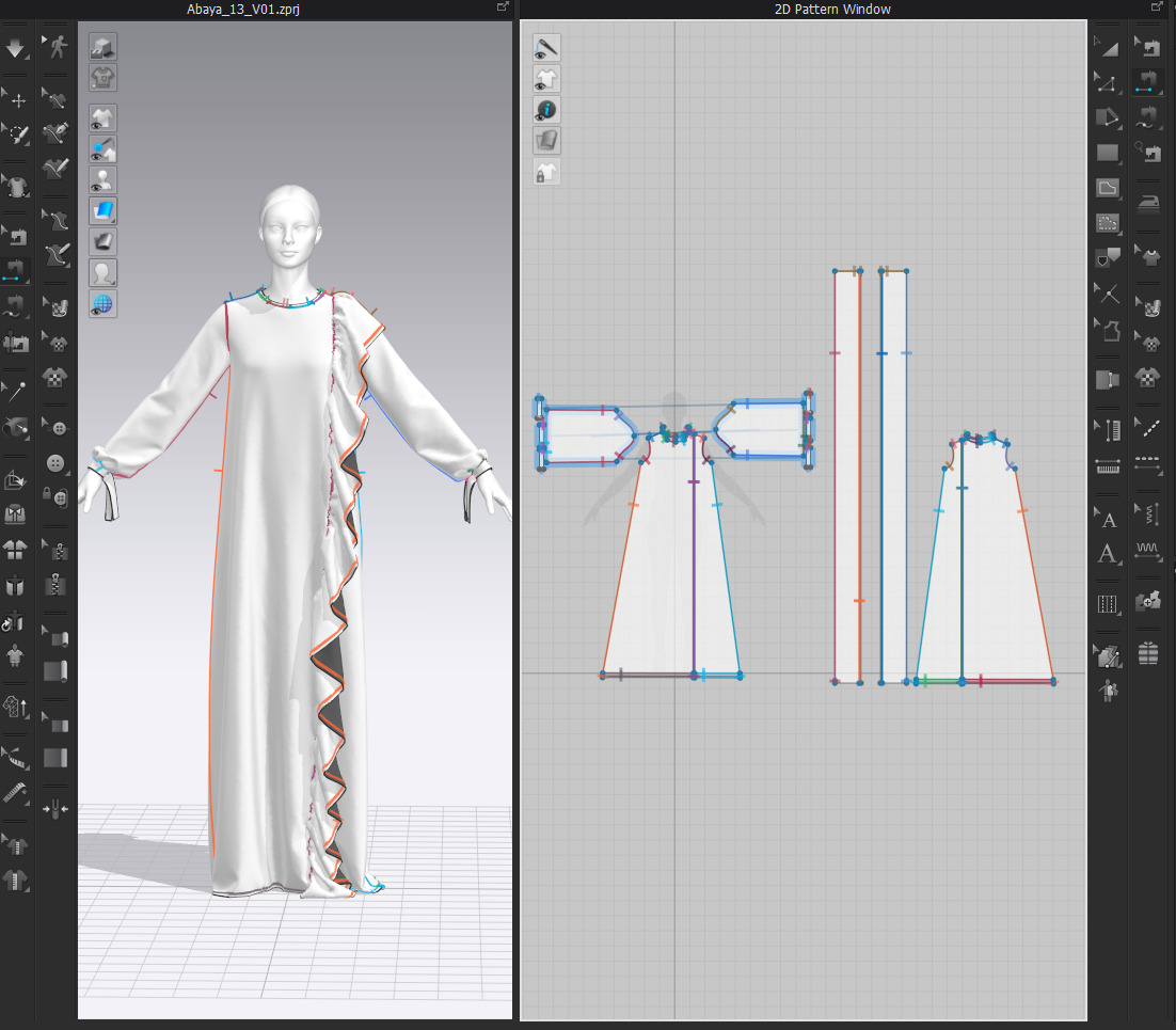 Dress V13 Walk Cycle Animation Clo Marvelous Designer Project 3D model_16